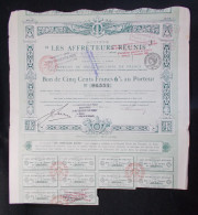 Action De 500, Cinq Cent Francs, Société Des Affréteurs Réunis, Paris 1917 - Transportmiddelen