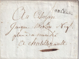 France Marcophilie - Département Du Loiret - 43/ORLEANS - 1793 - 27x7 Mm - Avec Texte - 1701-1800: Précurseurs XVIII