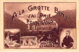 FRANCE - 65 - LOURDES - Souvenir - A La Grotte Bénie J'ai Prié Pour Vous - Carte Postale Ancienne - Lourdes