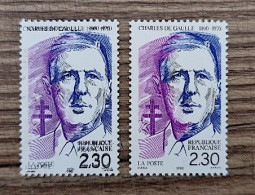 FRANCE De GAULLE Yvert N°2634 Variété Double Impression. ** MNH - De Gaulle (General)