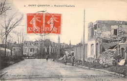 FRANCE - 02 - SAINT QUENTIN - Boulevard Gambetta - Militaria - Carte Postale Ancienne - Saint Quentin