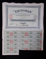 Action De 100 Francs, Victoria, S.A. Française, Exploitation, L'industrie, Commerce, Transport Du Pétrole Paris 1922 - Petróleo