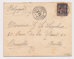 LETTRE BFE SAGE CONSTANTINOPLE TURQUIE BRUXELLES BELGIQUE COVER TURKEY - Briefe U. Dokumente