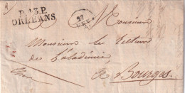 France Marcophilie - Département Du Loiret - Port Payé P.43.P./ORLEANS - 1831 - 37x11 Mm - Avec Texte - 1801-1848: Précurseurs XIX