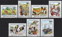 RWANDA 1981 - 7v - MNH - National Year Of Rural Hydraulics - Water - Wasser - Acqua - Agua - 水 - Вода - Eau - - Water