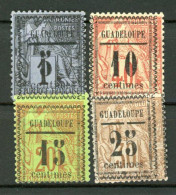 AR-25 Guadeloupe N° 6 à 9 NSG Signés  (surcharge Garantie Authentique) A Saisir !!! - Unused Stamps