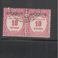 FRENCH ANDORRA.......1931-2:Postage Due Yvert 10used Pair - Used Stamps