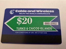 TURKS & CAICOS ISLANDS $ 20,-  AUTELCA CARDS 1E ISSUE  Prepaid      Fine Used Card  **13473** - Turks & Caicos (I. Turques Et Caïques)
