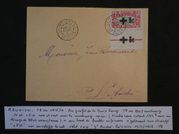 C LA REUNION  BELLE LETTRE RARE CROIX ROUGE 1915 SAINT ANDRé+SURCHAGé BORD DE FEUILLE ++A  AVOIR + AFFRANCH. PLAISANT - Storia Postale