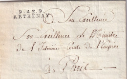 France Marcophilie - Département Du Loiret - Port Payé P.43.P./ARTHENAY 1811 - 33x7 Mm - Avec Texte - 1801-1848: Vorläufer XIX