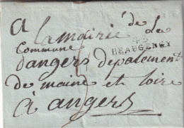 France Marcophilie - Département Du Loiret - 43/BEAUGENCY 1804 - 34x8 Mm - Avec Texte - 1801-1848: Précurseurs XIX