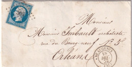 France Marcophilie - Département Du Loiret - N°14 Obl PC 305 & T.15 Beaugency 1857 - 1849-1876: Période Classique