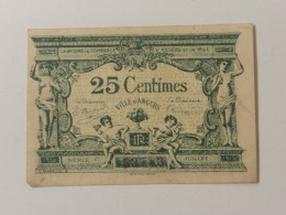 France, 25 Centimes, Ville D'Angers 1917 - Buoni & Necessità