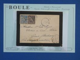 C LA REUNION BELLE LETTRE RARE 1893 PAQUEBOT ST DENIS AU CHATEAU LA TRESNE FRANCE+SURCHARGES N°21 22+ AFFRANCH. PLAISANT - Brieven En Documenten