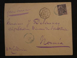 C LA REUNION BELLE LETTRE RARE 1893 PAQUEBOT ST DENIS A NOUMEA CALEDONIE +SURCHARGE N°24+ AFFRANCH. PLAISANT - Briefe U. Dokumente