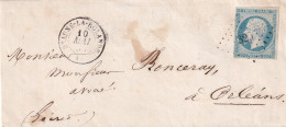France Marcophilie - Département Du Loiret - N°14 Obl PC 326 & T.15 Beaune La Rolande 1855 - 1849-1876: Période Classique
