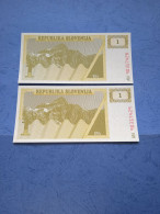 SLOVENIA-P1 1T 1990 UNC (2 Consecutivi) - Slovénie