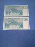 SLOVENIA-P4 10T 1990 UNC (2 Consecutivi) - Slovenia