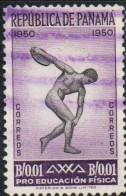 Delcampe - REPUBBLICA DEL PANAMA REPUBLIC 1950 1951 POSTAL TAX STAMPS DISCOBULOS PRO EDUCACION FISICA 1c USATO USED OBLITERE' - Panama