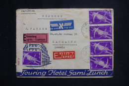ISRAËL - Enveloppe De L'Hôtel Garni Fumch En Exprès De Tel Aviv Pour La Suisse En 1951 Avec Contrôle Postal - L 143842 - Brieven En Documenten