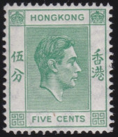 Hong Kong     .    SG    .    143a  (2 Scans)  .  14½x14  .  1938-52    .  Mult Script CA      .    *   .    Mint-hinged - Unused Stamps