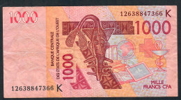 W.A.S. SENEGAL  P715Kl 1000 FRANCS (20)12 2012 Signature 39     VF NO P.h. - États D'Afrique De L'Ouest