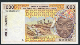 W.A.S.  IVORY COAST  P111Ab 1000 FRANCS (19)92   1992     UNC. - West African States