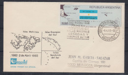 Argentina 1983 Ca  Primera Recuperacion Islas Malvinas & Georgias Y Sandwich Del Sur Ca Buenos Aires 9.4.1983 (58868) - Autres & Non Classés