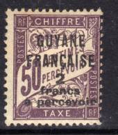 Guyane  Taxe N° 11 X Timbres-taxe De France Surchargés : 2 F. Sur 50 C. Brun-lilas  Trace De  Charnière Sinon TB - Other & Unclassified