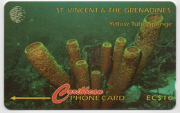 St. Vincent & The Grenadines - Yellow Tube Sponge - 142CSVB (small Font) - San Vicente Y Las Granadinas