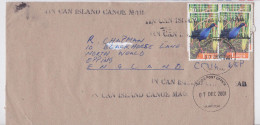 Tonga Lettre Timbre Porphyrio Swamp Hen Stamp X4 Can Island Canoë Mail Cover 2001 - Tonga (1970-...)