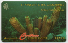 St. Vincent & The Grenadines - Yellow Tube Sponge - 142CSVB (medium Font) - St. Vincent & The Grenadines