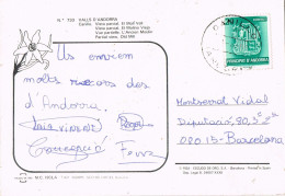 50345. Postal CANILLO (Andorra Española) 1989. Vista Moli Vell De Canillo - Lettres & Documents