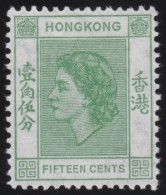 Hong Kong     .    SG    .    180   (2 Scans)  .  1954 - 62    .  Mult Script CA      .    *   .    Mint-hinged - Unused Stamps