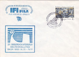 BAJA YOUTH PHILATELIC EXHIBITION, SPECIAL COVER, 1983, HUNGARY - Lettres & Documents