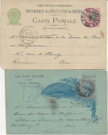 BRESIL - 2 ENTIERS POSTAUX OBLITERES -  ANNEE 1897-1899 - Ganzsachen