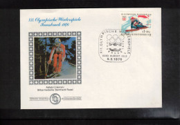 Austria 1976 Olympic Games Innsbruck - Downhill Men Silver Medal Bernhard Russi Interesting Cover - Winter 1976: Innsbruck