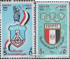 Ägypten 1537,1538 (kompl.Ausg.) Postfrisch 1985 Technische Ausbildung, Olympia - Unused Stamps