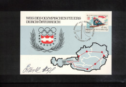 Austria 1976 Olympic Games Innsbruck - Olympic Flame Innsbruck Interesting Signed Postcard - Hiver 1976: Innsbruck