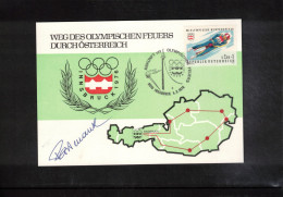 Austria 1976 Olympic Games Innsbruck - Olympic Flame Innsbruck Interesting Signed Postcard - Hiver 1976: Innsbruck