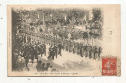 Cp, ALGERIE, GUELMA, Militaria, Les TURCOS à La Revue Du 14 Juillet , Voyagée 1909 - Guelma