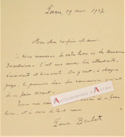 ● L.A.S 1927 Paul BRULAT écrivain Et Journaliste (Saint-Jean-de-Muzols - Le Chesnay) Les Aurores Incertaines Lettre - Writers