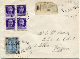 FEZZAN LETTRE RECOMMANDEE DEPART SEBHA 6 JUIL 1943 FEZZAN POUR FEZZAN - Storia Postale