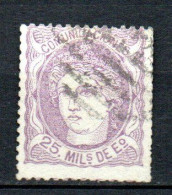 Col33 Espagne Spain 1870 N° 106 Oblitéré Cote : 9,00€ - Used Stamps