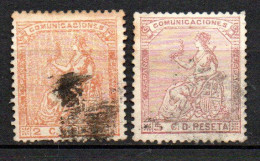 Col33 Espagne Spain 1873 N° 130 & 131 Oblitéré Cote : 18,00€ - Used Stamps