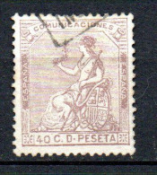 Col33 Espagne Spain 1873 N° 135 Oblitéré Cote : 9,00€ - Gebraucht