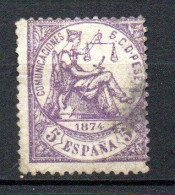 Col33 Espagne Spain 1874 N° 142 Oblitéré Cote : 10,00€ - Oblitérés