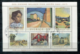 SCHWEDEN Block 1, Bl.1 FD Canc. - Ivan Agueli, Gemälde, Paintings, Peintures - SWEDEN / SUÈDE - Blocs-feuillets