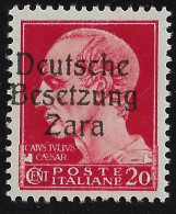 ZARA - OCCUPAZ.TEDESCA - 1943 Valore Nuovo Stl Da 20 C. Soprastampato Come Da Scansione - In Buone Condizioni. - German Occ.: Zara