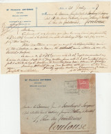SEMEUSE 50C SUR LAC NOTAIRE MILLAU 1927 DAGUIN POUR LA BARONNE JEAN DE SAMBUCY DE SORGUES TOULOUSE - Briefe U. Dokumente
